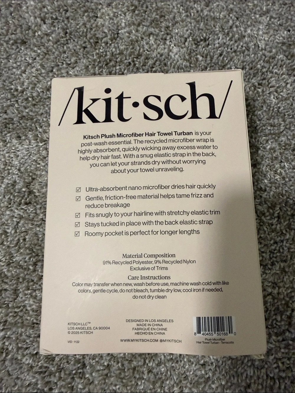 Kitsch Plush Microfiber Hair Towel Turban - Blush Pink - Picture 2 of 4